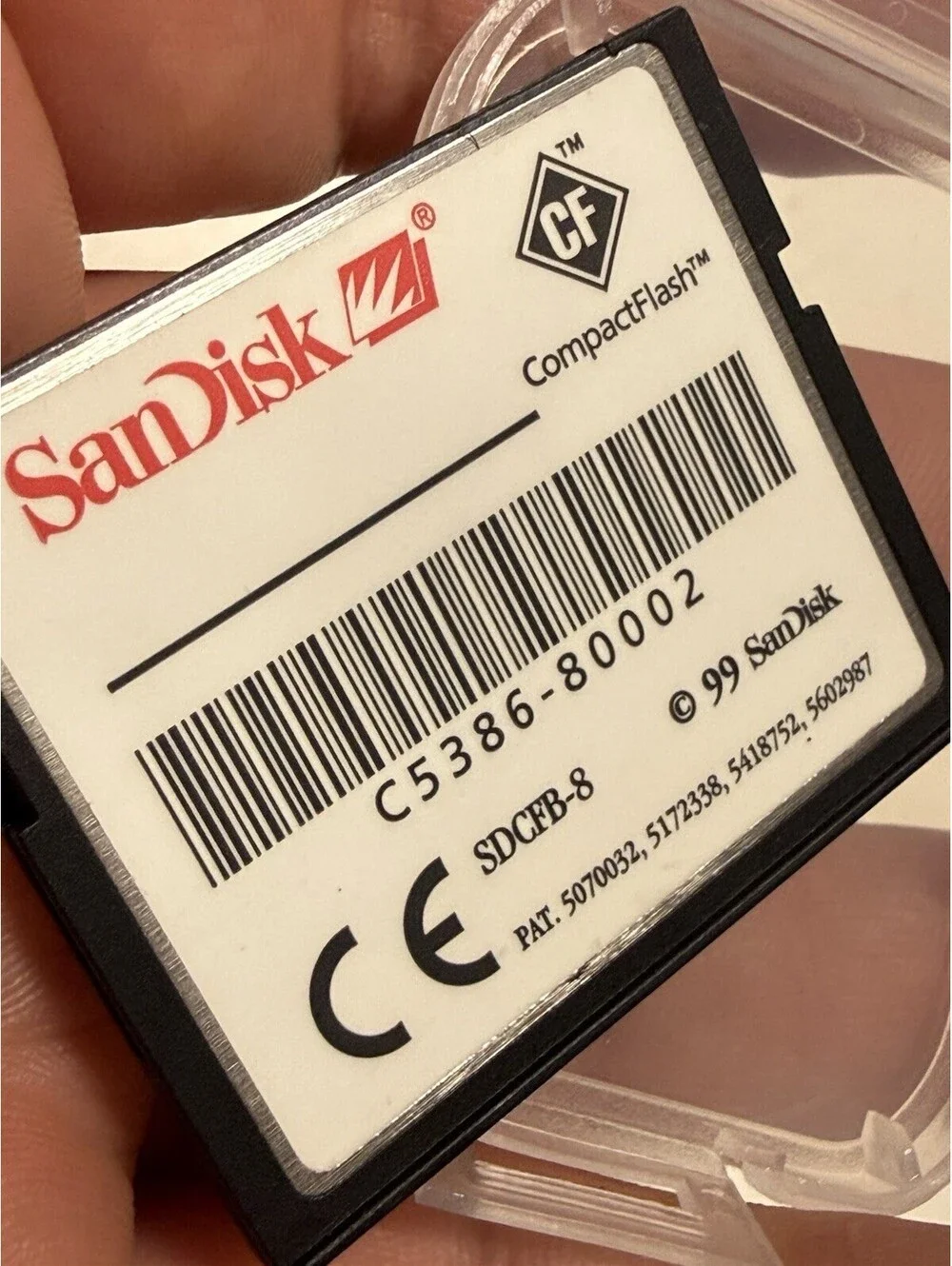 Vintage 8MB SanDisk CompactFlash CF Memory Card
